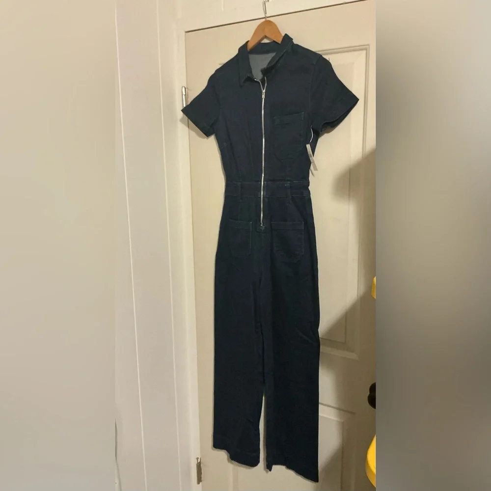 The Colette Anthropologie $188 Denim Jeans Jumpsuit‎ Size 0 NO BELT